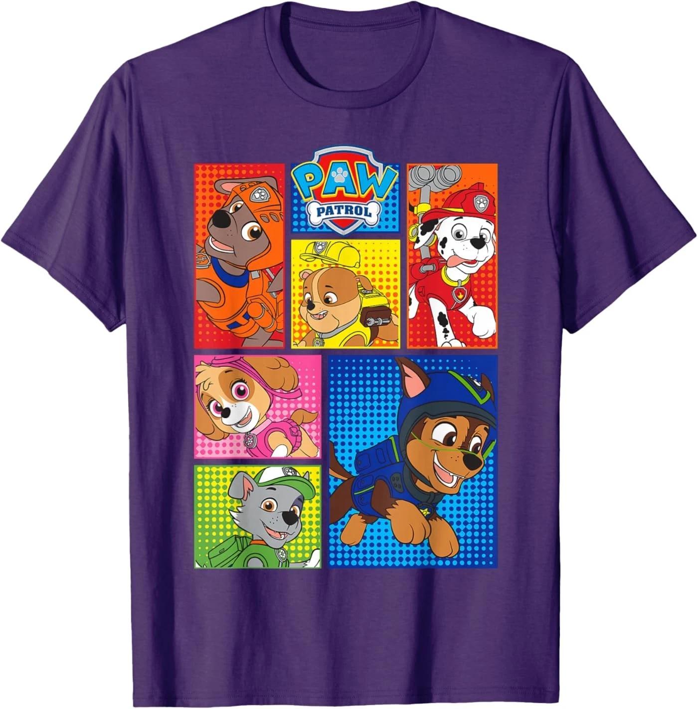 Paw Patrol Group Shot of Pups in Shapes T-Shirt 4XL