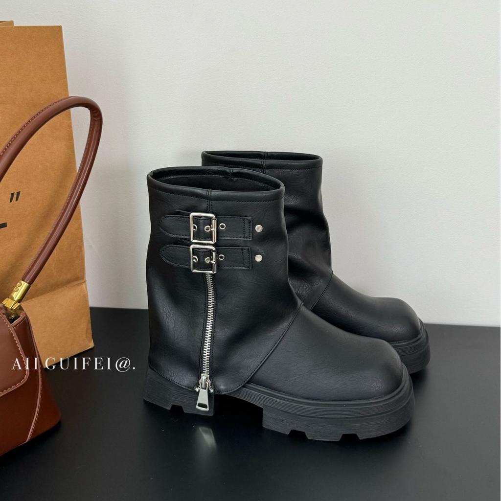 European and American Platform French British Style Retro Martin Boots Women's Boots Autumn 2025 New Trouser Short Boots