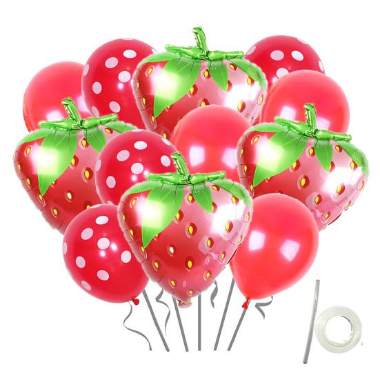 1 Set Lovely Watermelon/Strawberry/Orange/Pineapple Fruit Balloons Set DIY Party Scene Layout Aluminum Film Balloon Kids Inflatable Toy Fruit