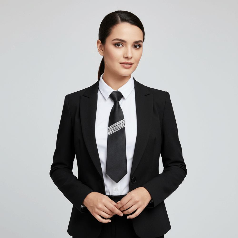 Korean Style Pearls Tie Rhinestone Decoration Shirt Tie JK Uniform Decoration