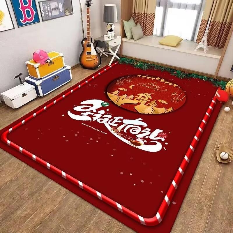 Christmas Large Size Rugs For Living Room, Bedroom, Side Of Bed, Balustrade, Slip-Resistant Foot For Home Decoration