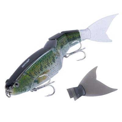 Goture Jointed Interchangeable Soft Slow Realistic Triple Hook for Sea River Bass Black and Suitable for and Saltwater and Freshwater Fishing Lure,