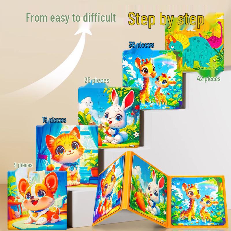 Advanced Magnetic Animal Puzzle for Toddlers (Ages 3-6) - Educational and Enlightening Three-in-One Toy