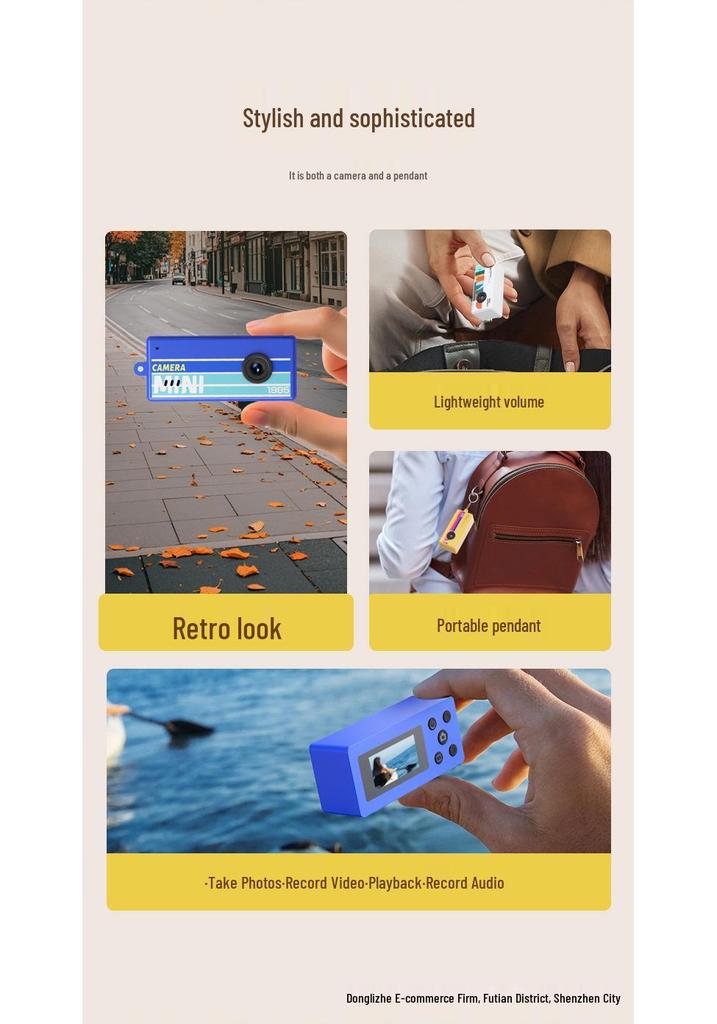 Mini Retro CCD Thumb Camera: HD Photo & Video, Portable, Pendant-Style, Perfect for Vlogging