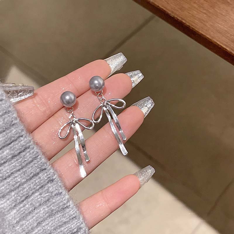 Elegant Two Ways To Wear Pink Bow Pendant Earrings for Women Fashion Cute Pearl Stud Earrings Luxury Wedding Party Jewelry