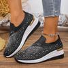 Fashion Women Wedges Platform Sneakers New Round Toe Casual Sneakers Fashion Slip-on Non Slip Vulcanized Sports Shoes Women Plus Size