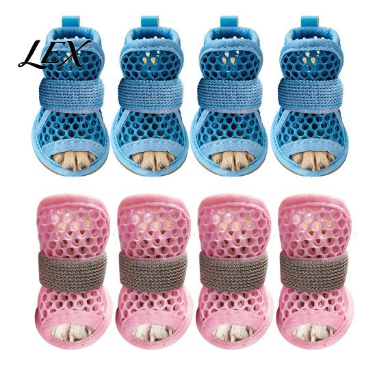 Scarpe da Gatto Impermeabili 4 Pezzi per Asfalto Caldo, Stivali Traspiranti in Rete, Protezioni Resistenti per Zampe Estive per Escursionismo con Antiscivolo