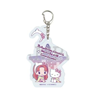 The Person I'm Interested In Isn't a Guy X Sanrio Characters 04 Aya Osawa X Hello Kitty A [Mini Character Illustration] Acrylic Keychain with Parts