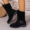 Fashion Women's Boots Womens Autumn Imitation Suede Waterproof Short Boots 2025 Daily Home Office Shallow Mouth Comfortable Zapatillas