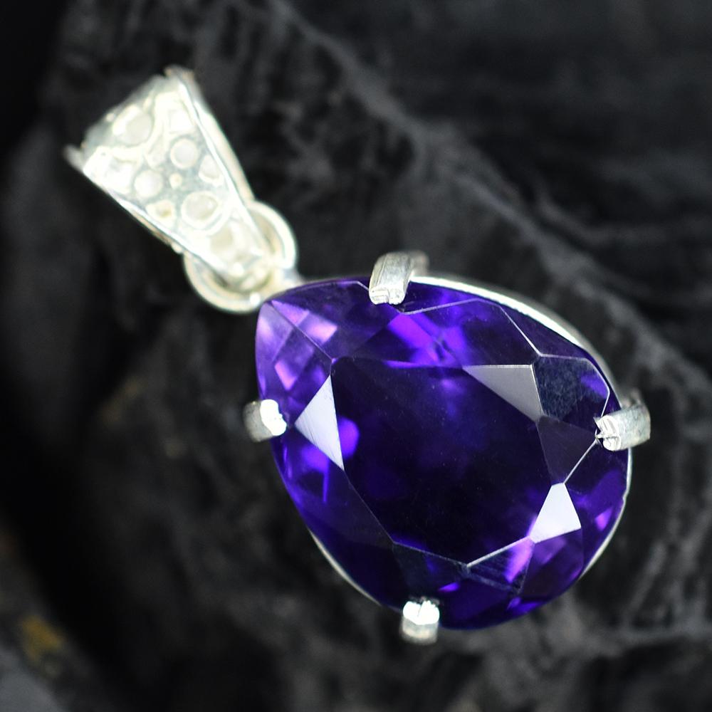 Natural Purple Tourmaline 31.7 Ct CERTIFIED Pear 925 Sterling Silver Pendant MY-PD-154-NS