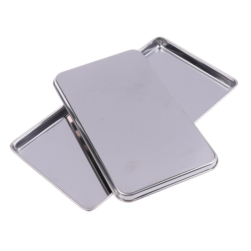 Nordic Stainless Steel Rectangular Tray Pastry Food Baking Plates Pallet Storage Disk Snack Cake Dish Organizer Tray Home Decor