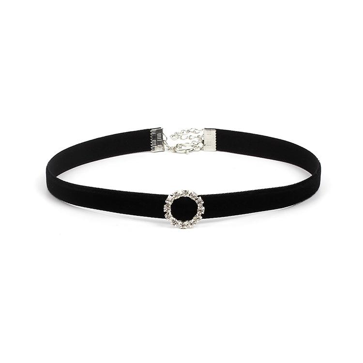 European and American jewelry, fleece rhinestone geometric choker neck chain collar, versatile collarbone chain