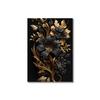 3 pezzi Poster Moderno Nordico con Fiori Elegante Arte da Parete per Soggiorno Decorazione Casa Nero Oro Pittura su Tela Decorazione Poster Arte da Parete
