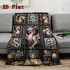 Dragon Legacy Manuscript 2D Flat Pattern Flannel Blanket, High Quality All Seasons, Home Decor, Warmth and Comfort, Perfect for Christmas Gifts.