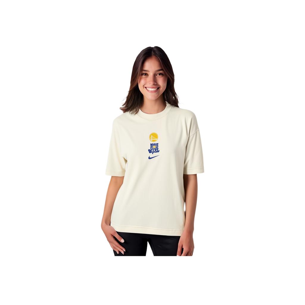 Nike Printed Cotton Round Neck Short Sleeve T-Shirt Women T-Shirts Off-White FV9370-901