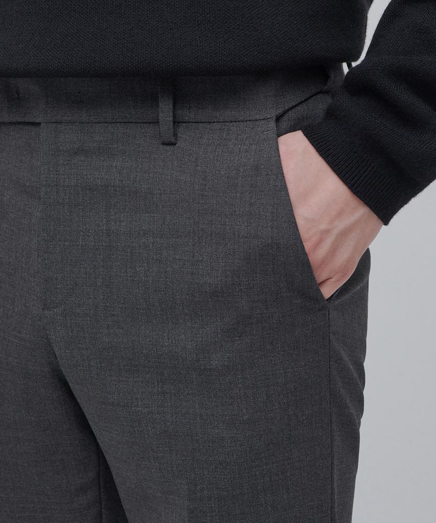 MUSINSA STANDARD Wool Semi-Wide Hidden Banding Slacks [Medium Gray]