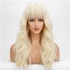 BLONDE UNICORN Long Wavy Curly Wigs Light Golden Brown Synthetic Wig with Bangs for Women Daily Cosplay Heat Resistant …
