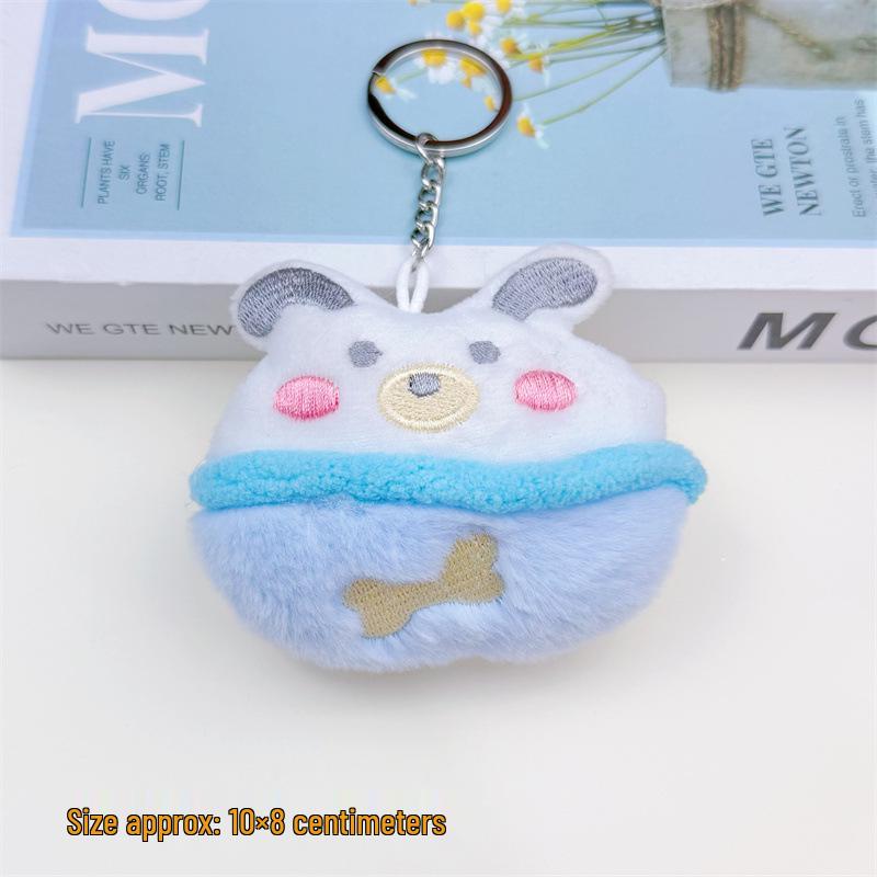 Creative Cute Cartoon Kitten Pendant: Plush Doll Backpack Ornament & Car Keychain