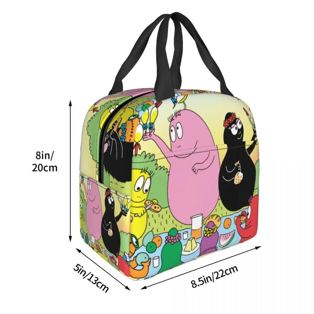 Custom Barbapapa Insulated Lunch Bag for Women Leakproof Cartoon Animated Film Cooler Thermal Bento Box Office Picnic Travel