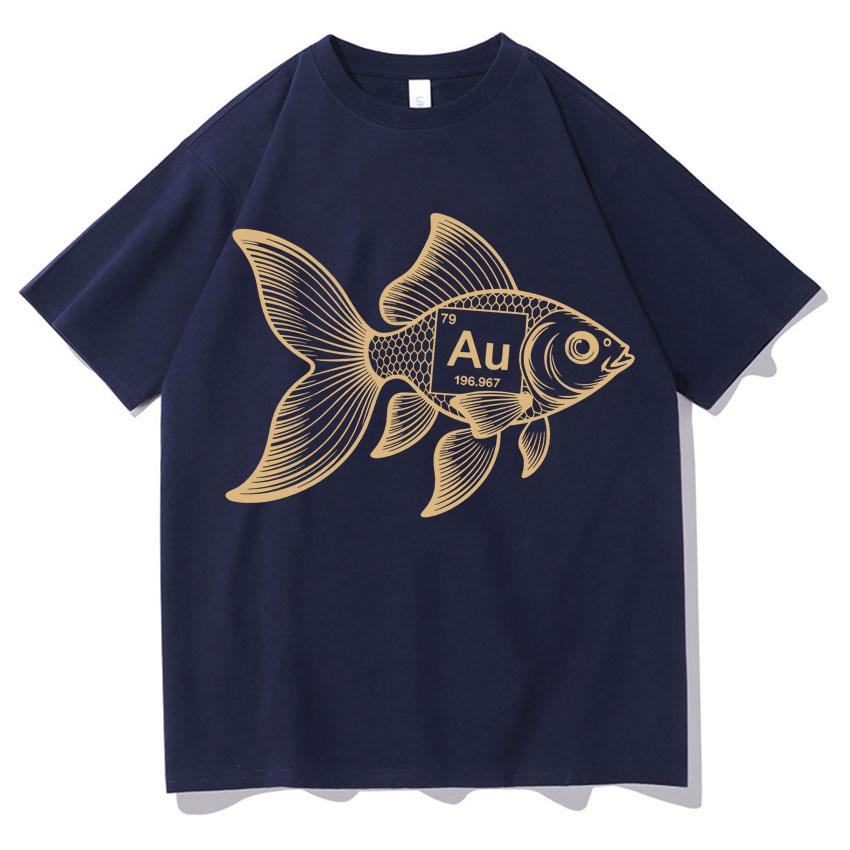 Funny Fish Shirt AU Chemistry Science Meme Unisexs TShirt Print Fashion Oversized Crewneck Cozy Short Sleeve T Shirts Teenagers