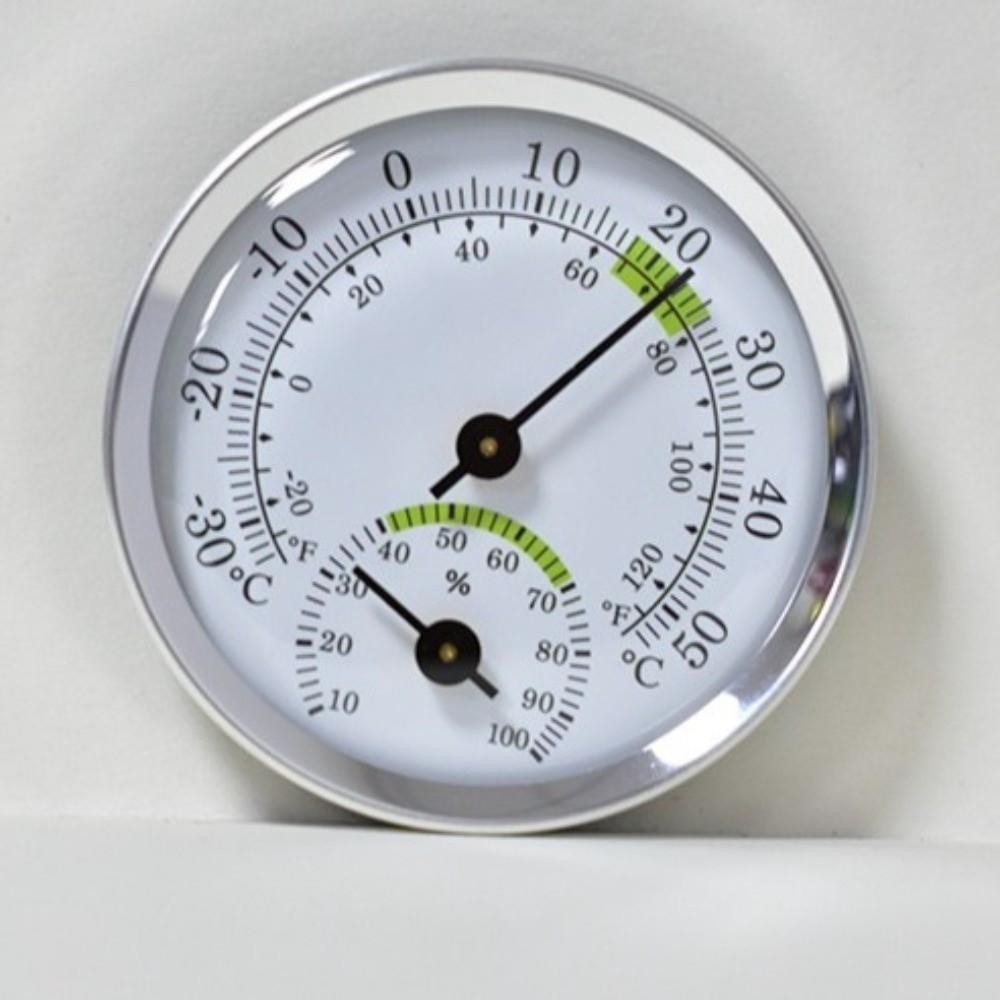 Round Pointer Type Temperature Meter No Battery Required Analog Hygrometer  Home Supply