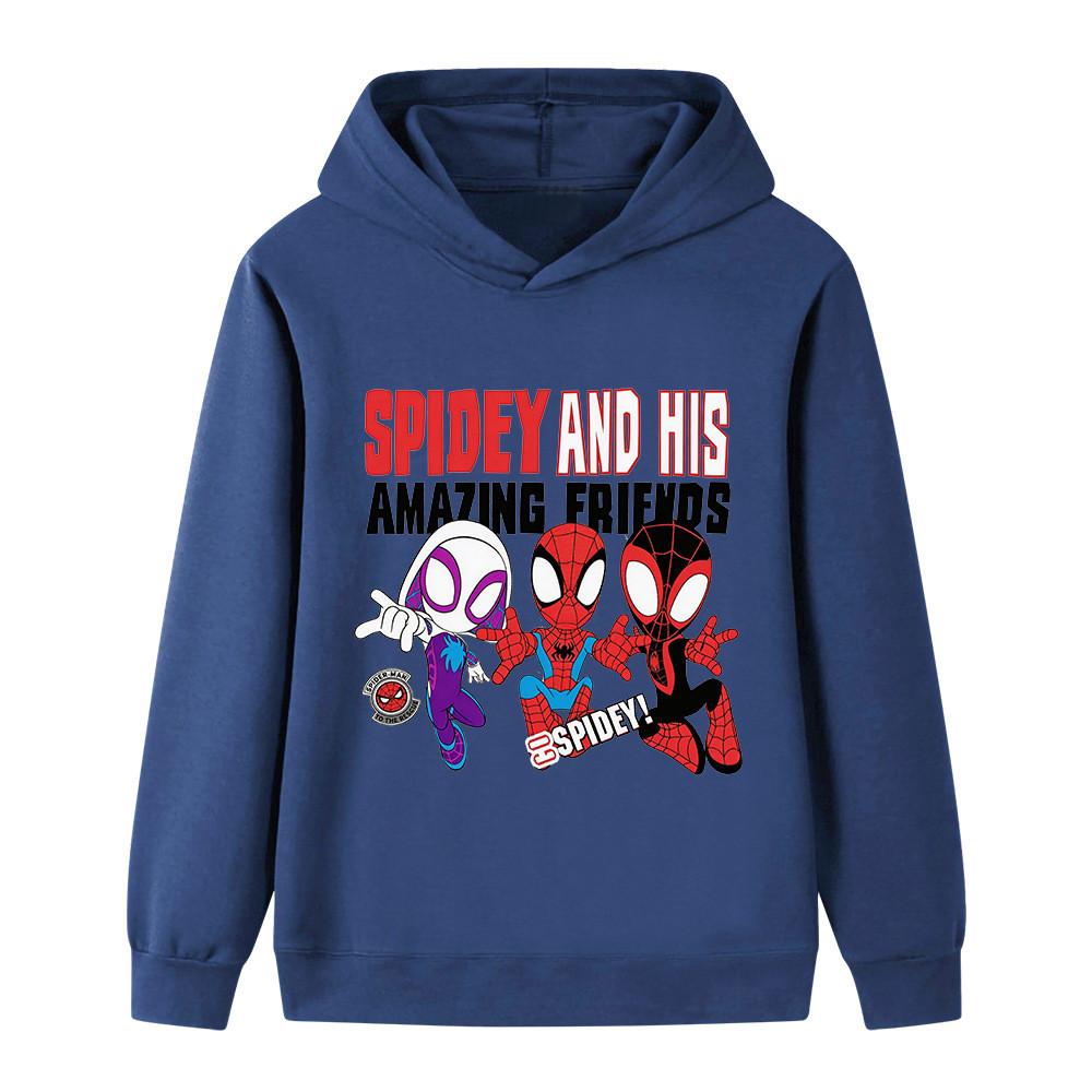 B1428 Kids Boys Girls Cartoon Printed Casual Long Sleeves Hoodie Top