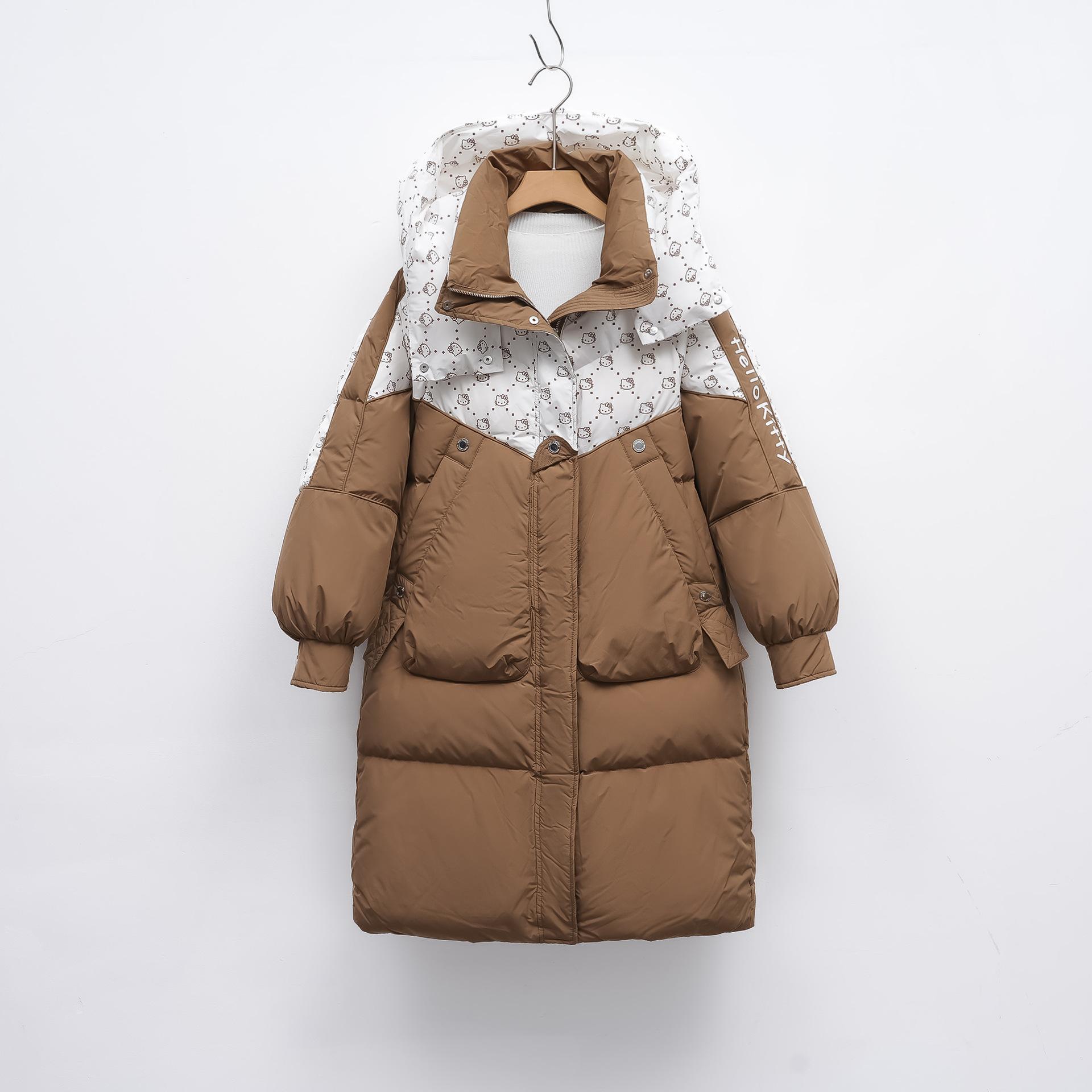 

Пуховик New National Standard 90 Down Женская зимняя новая длинная куртка Bread Теплый контрастный капюшон пальто M кофейный