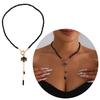 Elegant Dark Concept Floral and Crystal Necklace with Stone Decors Premium Alloy Clavicle Chain for Versatile Fashion