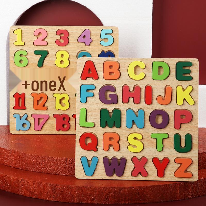 

Children s Wooden Alphabet & Number Puzzle Blocks for Early Learning