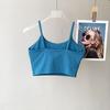 Lu Same Sports Vest Female Outwear Semi-Fixed One-Piece Cup Bubble Wrap Push up Sports Bra Workout Yoga Vest