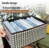 Houndstooth Fabric Clothes Storage Box - Wardrobe Organizer for Pants and Garments