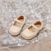 Girls' Rose Flower Leather Shoes2026Spring and Autumn New Leather Performance Shoes for Children In Various Sizes, Solid Color Flats