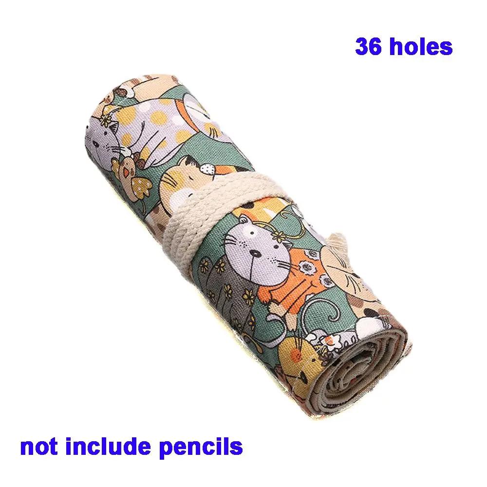 36-Hole Large Capacity Pen Curtain, Big Face Cat Cute Cat Style, Student Supplies, Pen Bag Pencil Bag Stationery Bag