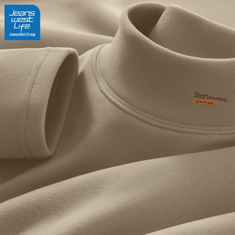 JEANSWEST LIFE Men's Thermal Half-High Neck Long-Sleeve T-Shirt