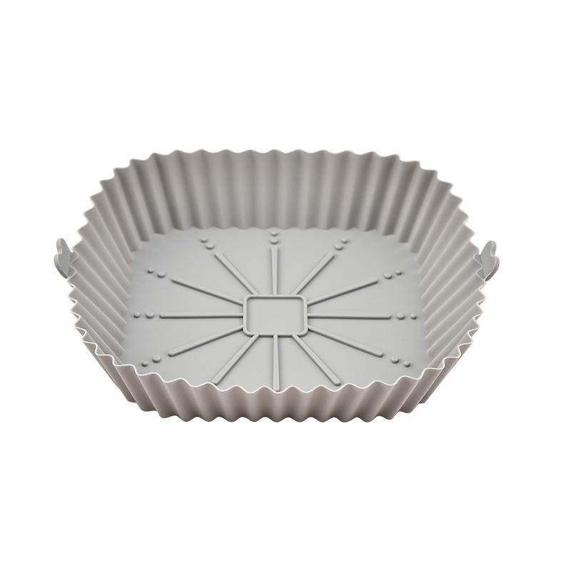 

Круглый силиконовый противень для фритюрницы с двойными ушками square small серый