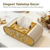 Wooden Carved Tissue Box Cover, European Style Decorative Napkin Holder, Creative Desktop Storage Box for Home Living Room Bedro