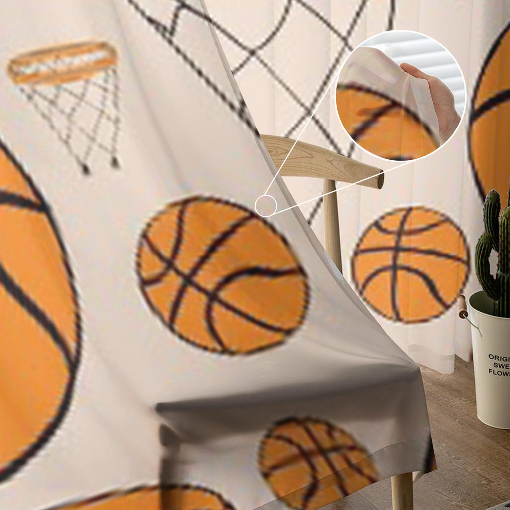 Basketballringe und Bälle Luxuriöse Chiffon-Schergardinen für Wohnzimmer Schlafzimmer Dekoration Fenster Voiles Tüllvorhang