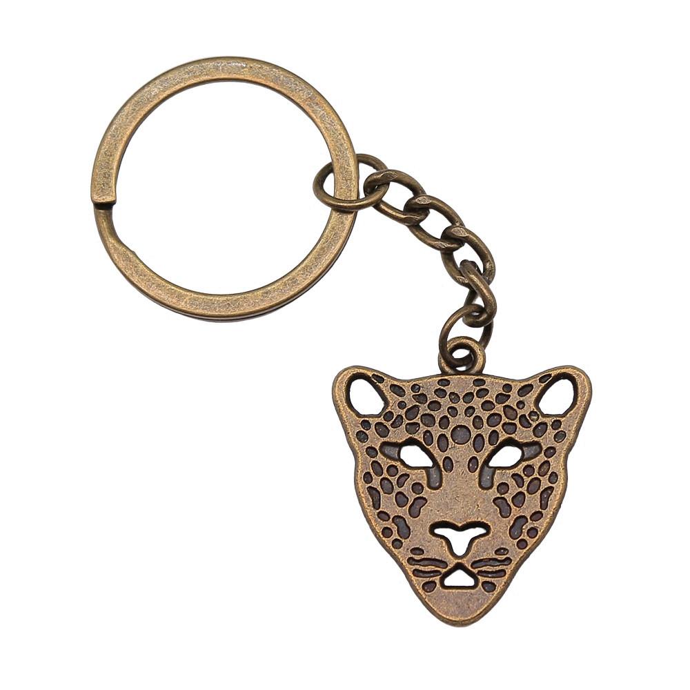 Bear Charm Tiger Keychain Wild Animal Pendants Key Ring 28mm
