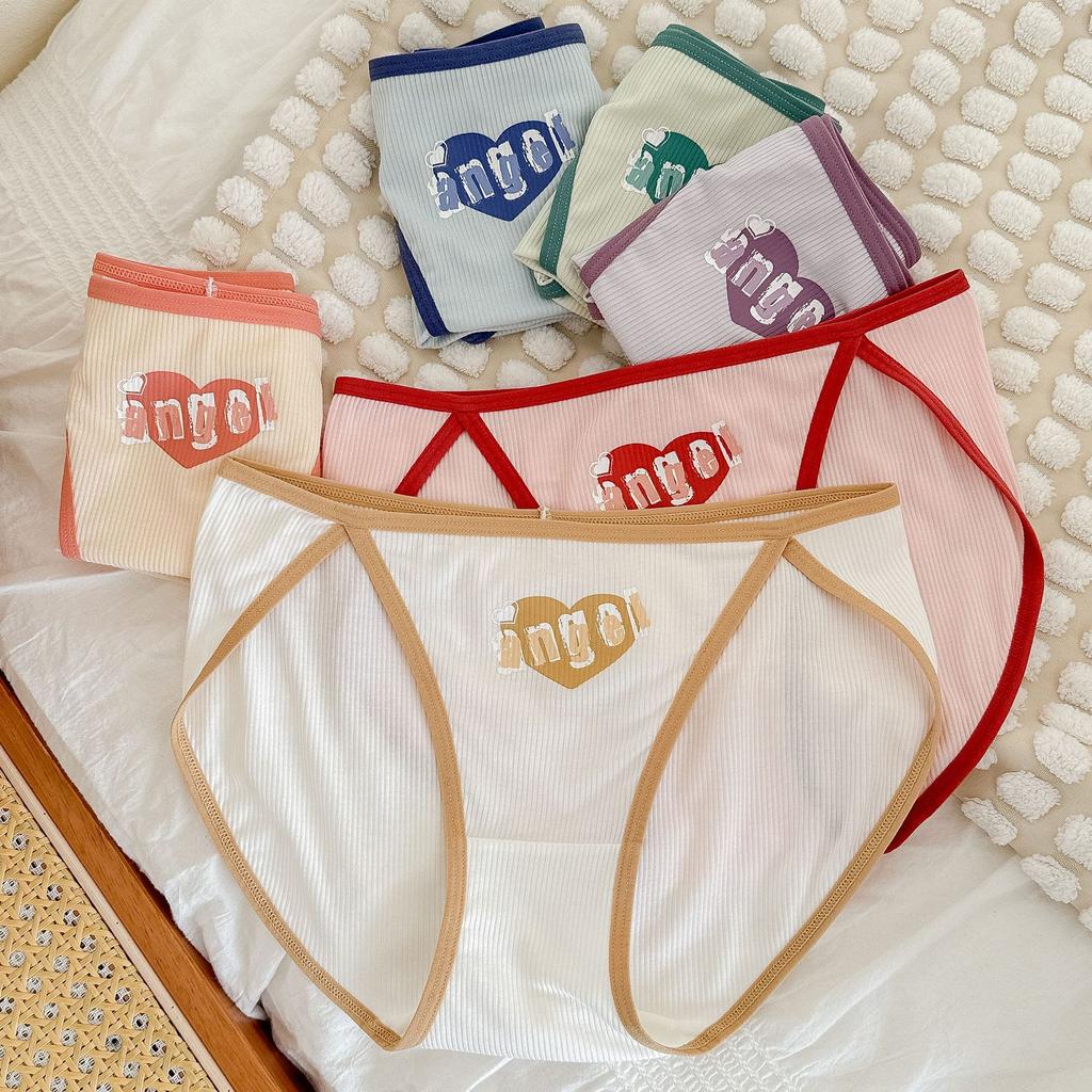 Damska Antybakteryjna Dziewczęca Bielizna Seksowne Majtki z Wysokim Rozcięciem Oddychający Krocze Słodkie Czyste Pragnienie Majtki