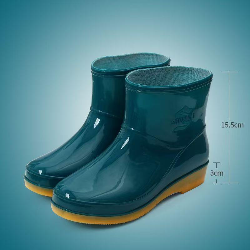 Stivali da Pioggia Corti Impermeabili Antiscivolo Moda Donna Scarpe di Gomma per Lavoro in Cucina