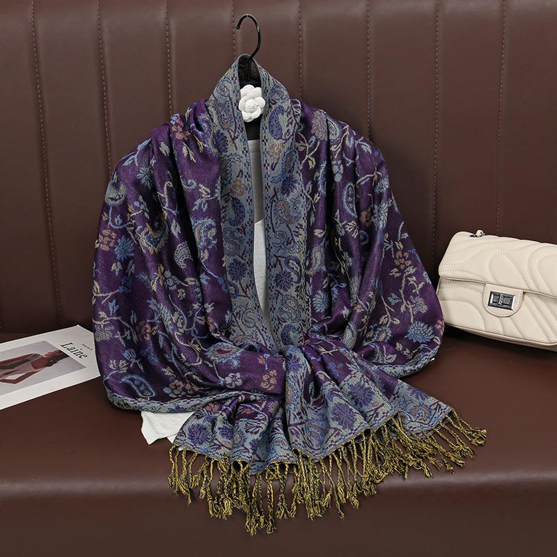 Foulard Paisley Imprime Design Hijabs Pour Femme Cachemire Pashmina Chale Dame Enveloppement Chaud Hiver Foulards Femme