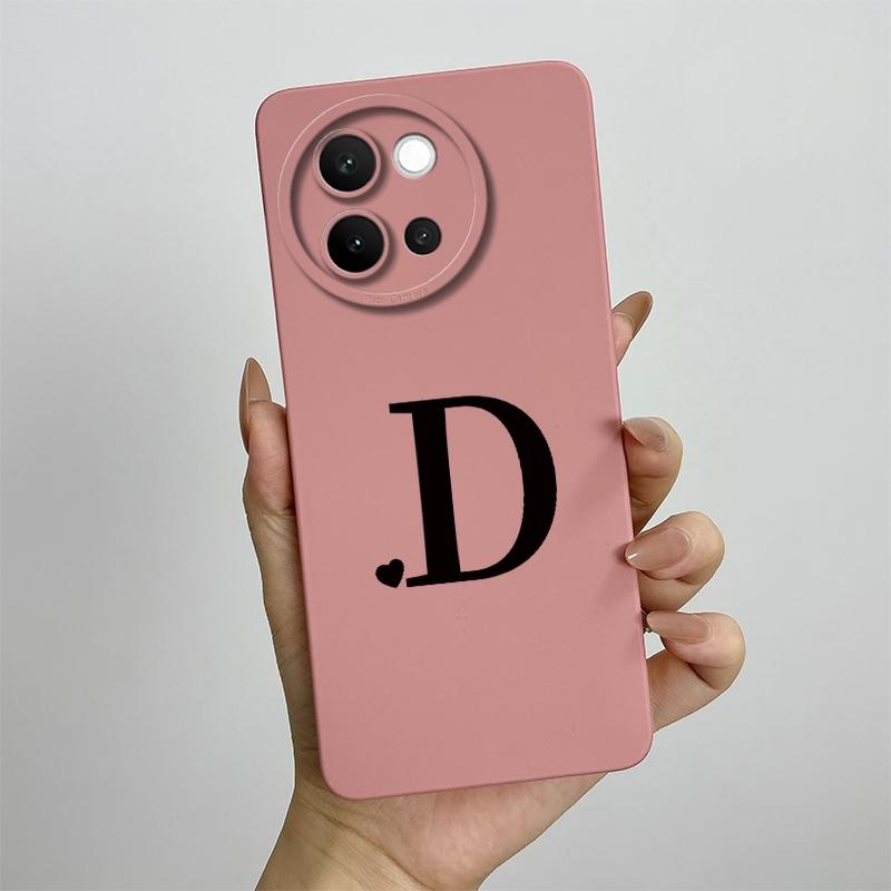 For Vivo V40 Lite Case 2024 Cute Letters Shockproof Capa Liquid Silicone Back Protector Phone Cover For Vivo V40 Lite 5G Bumper