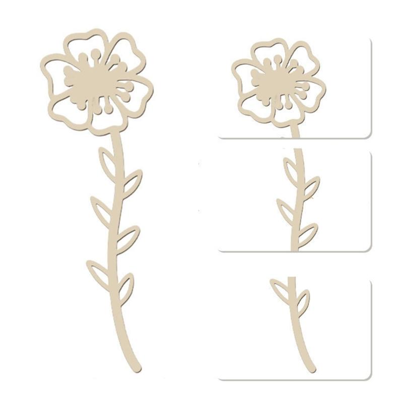 Wooden Wildflower Decors,Wood Flower Cutout for DIY Crafts,Wall Decors Hanging Florals Sculpture Wildflower Stems