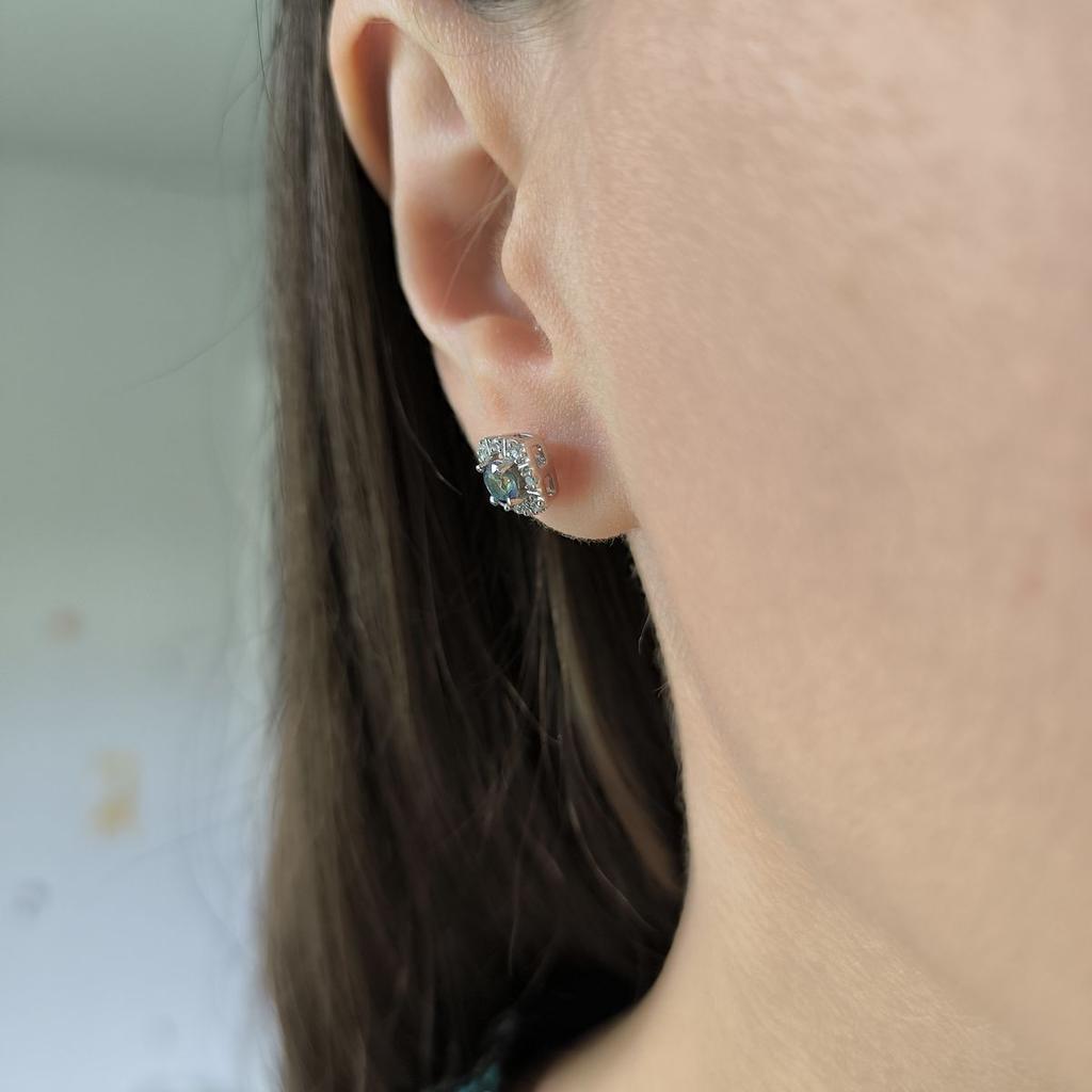 Серебряные серьги с мистик топазом 0.732ct (2190417)