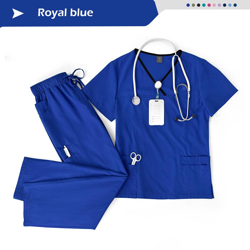 Elastic Breathable Nursing Articles Surgical Uniforms Woman Hospital Clinical Uniform Multicolor Short Sleeved Beauty Salon Wear