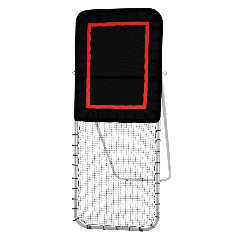 Folding Lacrosse Rebounder for Backyard, 3x8 Ft Volleyball Bounce Back Net, Pitchback Throwback Baseball Softball Return Training Screen, Adjustable