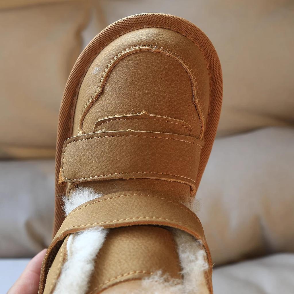 Children's Fur Snow Boots Boys' Plush and Thickened Short Boots Girls' Warm Cotton Boots