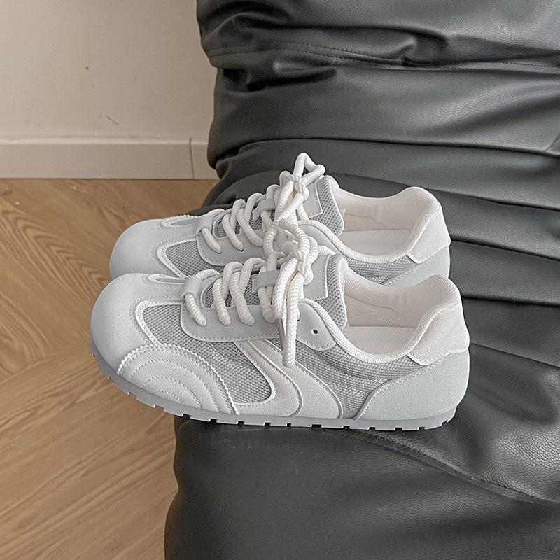 

Niche retro round head women s new spring casual versatile breathable thin bottom sports flat baseplate shoes 35 синий