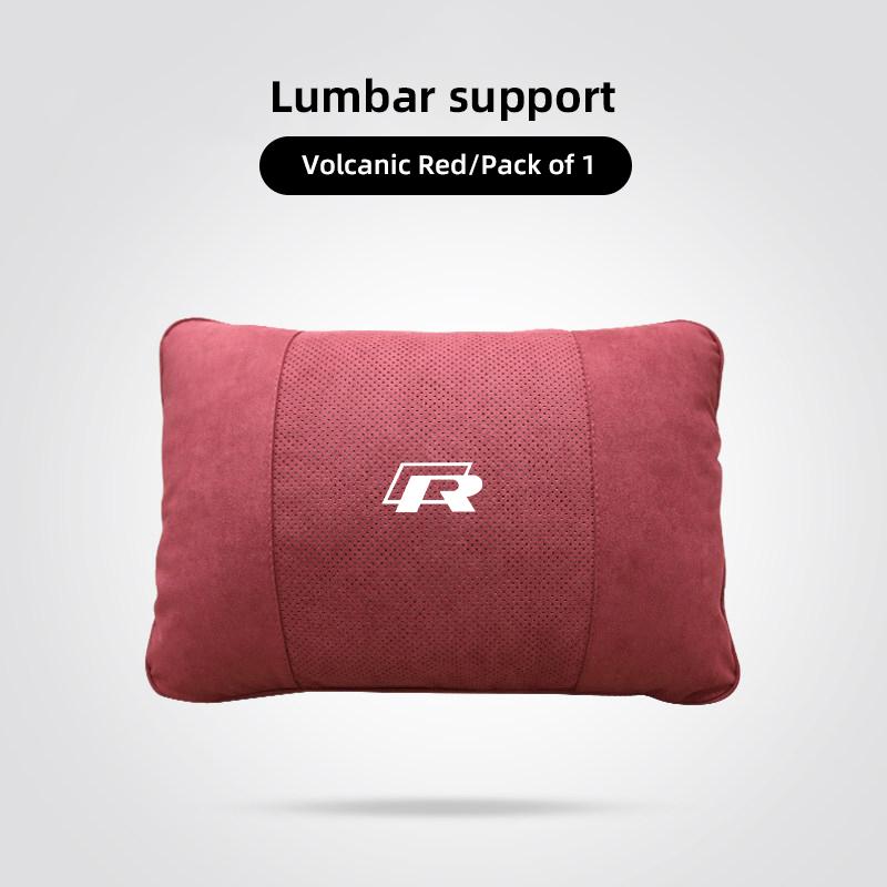 Car Suede Headrest Seat Neck Pillow Head Support For VW Tiguan Arteon Taigo Caddy CC e-up Golf Polo Passat Jetta Amarok Hub Cap