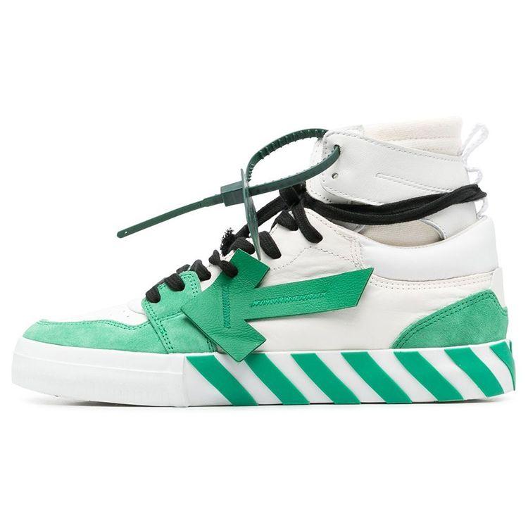

OFF-WHITE Vulc High White Green Men Sneakers OMIA225F22LEA0010155 39